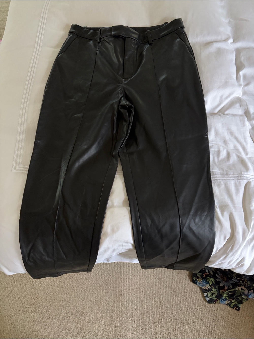Madewell/Aimee Song Black Faux Leather women’s slim Trousers